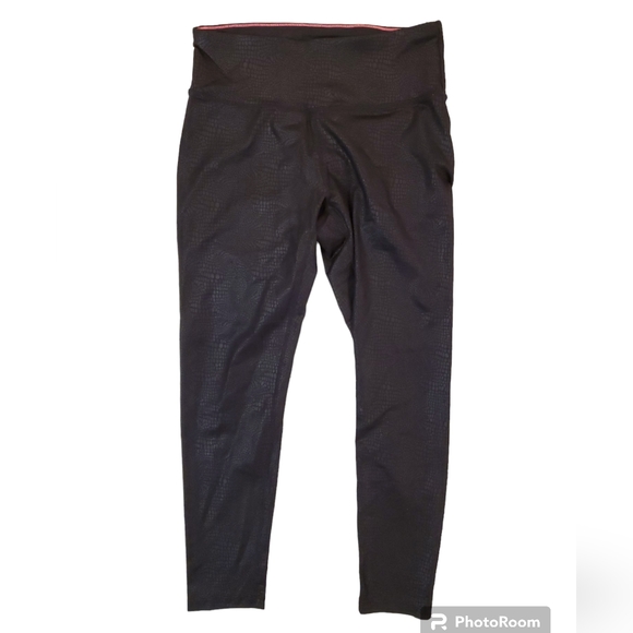 Calvin Klein Performance Pants - Calvin Klein Performance Women's Black Snakeskin Crop Workout Leggings Small